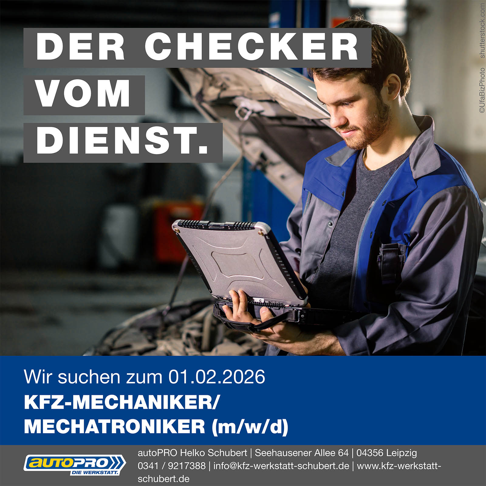 Wir suchen dich als Mechatroniker/KFZ-Mechaniker (w/m/d).